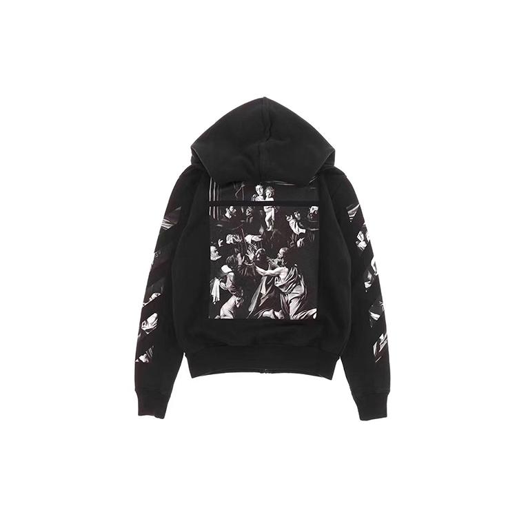 OFF WHITE Caravaggio Square Slim Zip Hoodie OMBE001S20E300051088