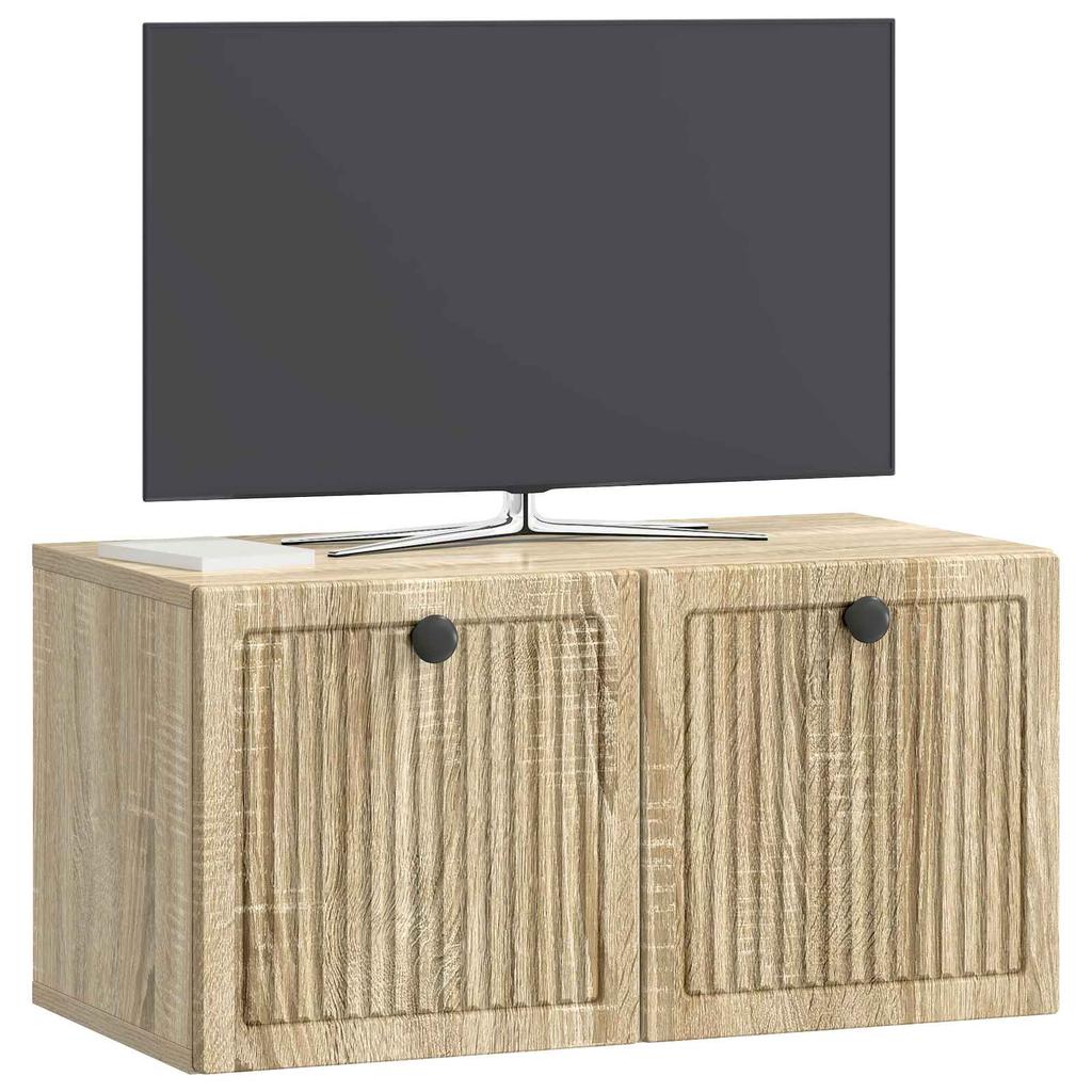 Wall Mounted TV Cabinet Sonoma Oak 59.5 x 31 x 30 cm