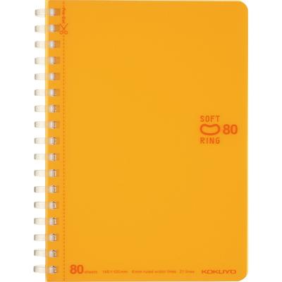 KOKUYO Soft Ring Dotted 80 Notebook, B-ruled, A6, Sheets, Orange, Su-SV358BT-YR
