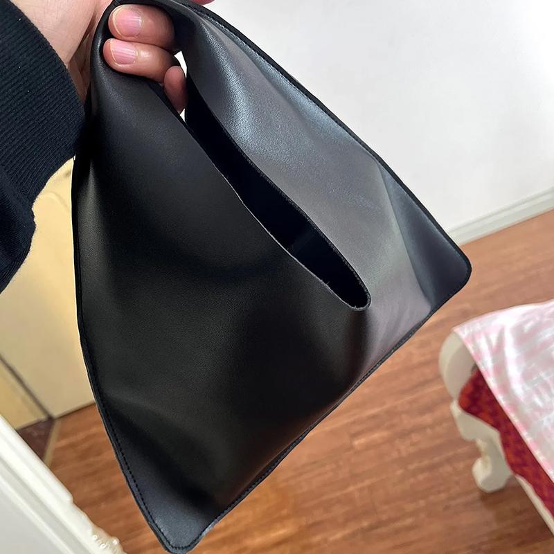 Yogodlns Vintage Solid Color PU Leather Large Capacity Hobo Shoulder Bags For Women Luxury Designer Shopping Tote Big Work Ladies Handbags