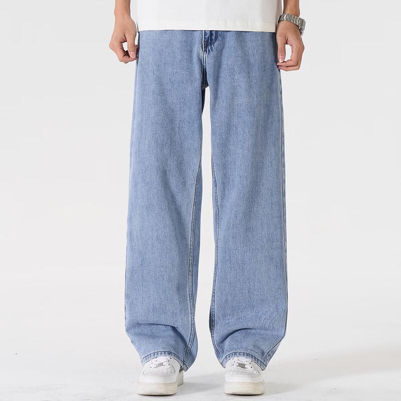 POLOMEISDO Men's Pure Cotton Straight-Leg Jeans