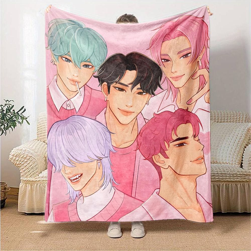 1 pezzo KPop Demon Hunters SAJA BOYS1 Coperta, Regalo, per Uomini e Donne, Coperta Morbida, Ottima per Divano Letto Divano Viaggio, Coperta Leggera in Flanella