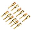12pcs Gold Plated Speaker Banana Plugs Aluminium Alloy Speaker Connector Open Screw Type Universal for Car
