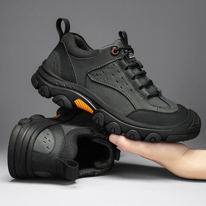 Fashion Genuine Leather Men's Casual Shoes Outdoor Sneakers Non-Slip Sports Hiking Footwear Leisure Walk Male Treking Footwear Trainers