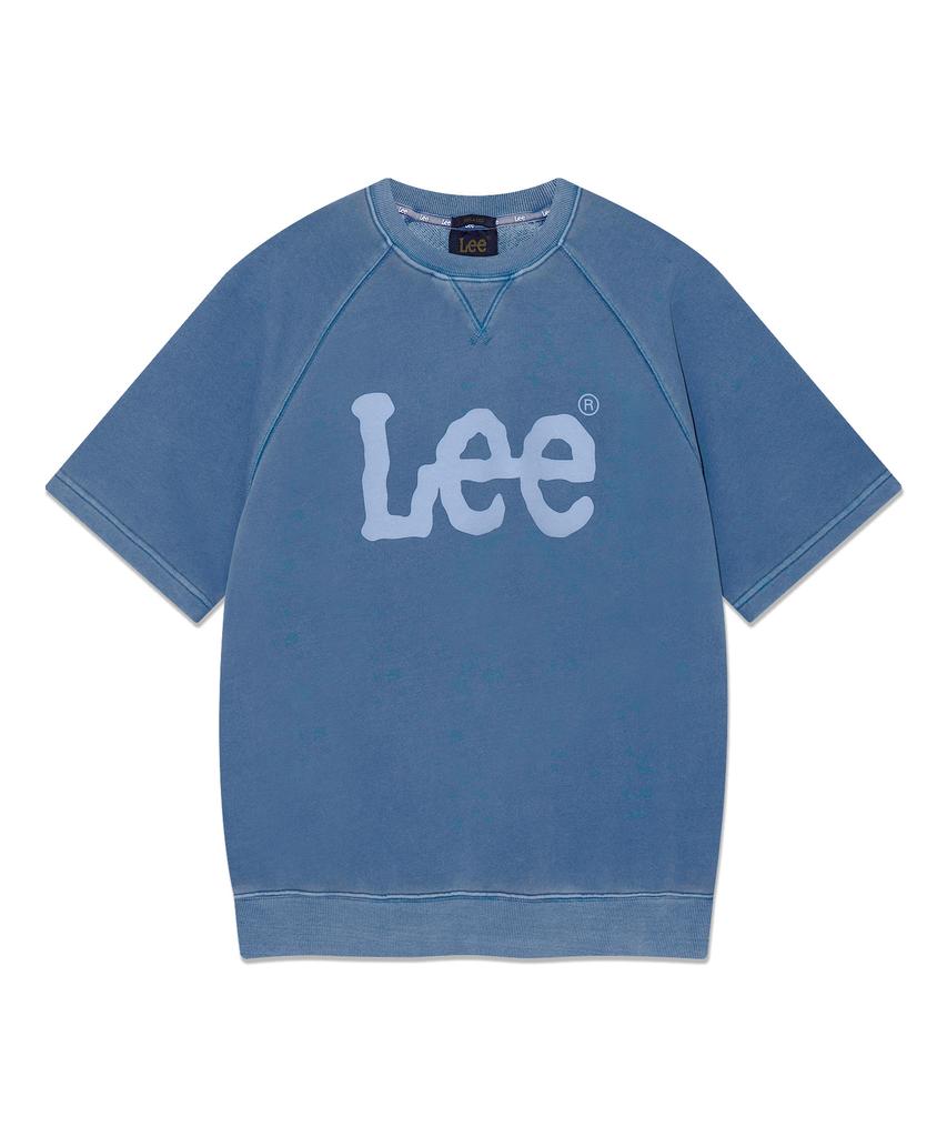 LEE Big Twitch Logo Dyed Short Sleeve Sweatshirt Pigment Blue