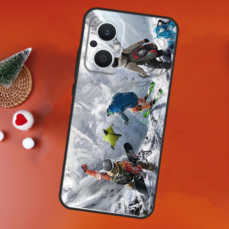 Ski Neige Snowboard Case For OPPO Find X9 X8 X5 X6 Pro OPPO Reno 14 12 10 13 Pro 14F 13F 12F 11F 7 8 Lite Cover