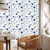 Wallpaper Flowers and Leaves White, Light Gray and Blue 50x1000