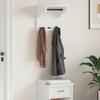 Wall Coat Rack SANDNES White 43 X 30 X 42 Cm Solid Pine Wood