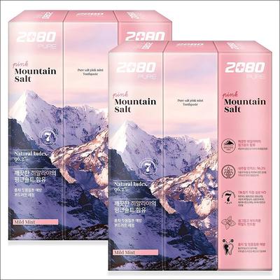 2080 Sal Rosa de Montaña Menta Pasta de Dientes Coreana Pura 150g, 6 unidades