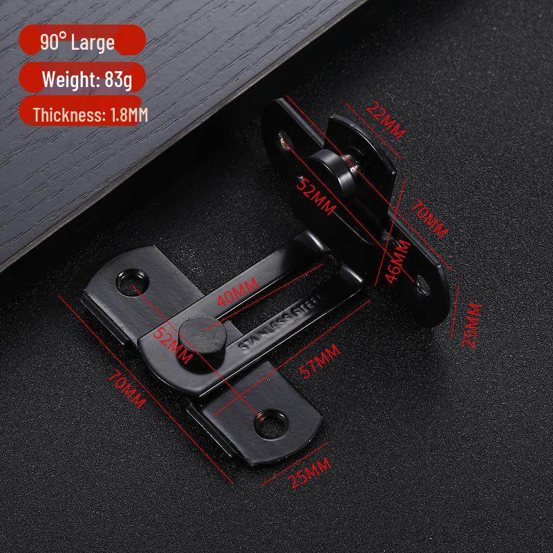90° Stainless Steel Sliding Door Bolt Lock