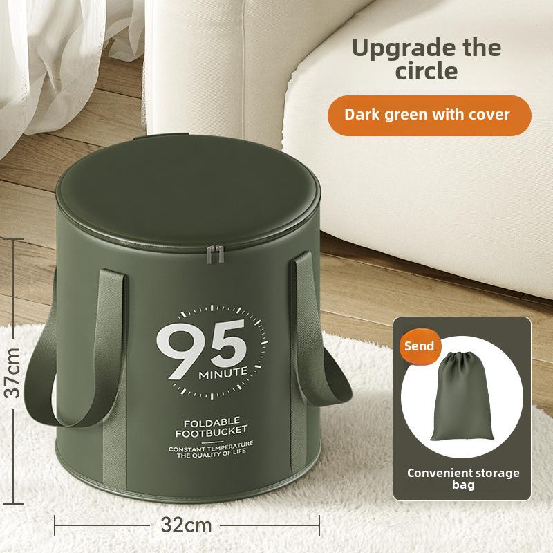Cadă portabilă pliabilă pentru picioare, găleată pliabilă pentru spa picioare cu capac, înmuiere profundă pentru casă, călătorie