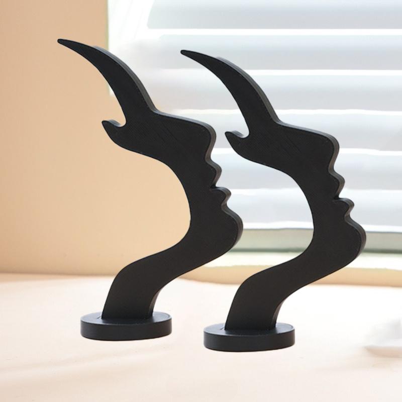 1-4pc Artistic Curved Eyeglass Holder Stand Unique Human Profile Eyeglass Holder Fun Storage Minimalist Desk Line Decor Ornament