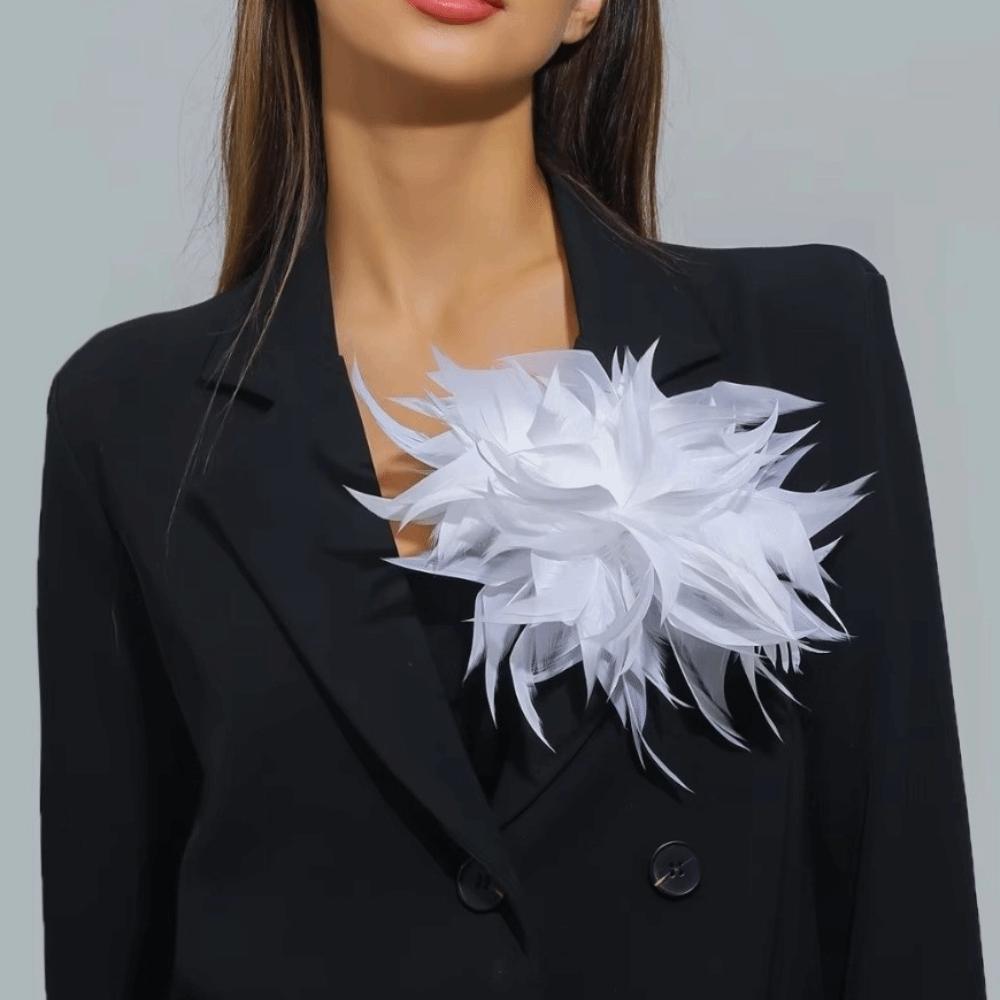 Vintage 18-20cm Large Feather Flower Feather DIY Feather Brooch Accessories Handmade Flower Lapel Pins Hair Accessories