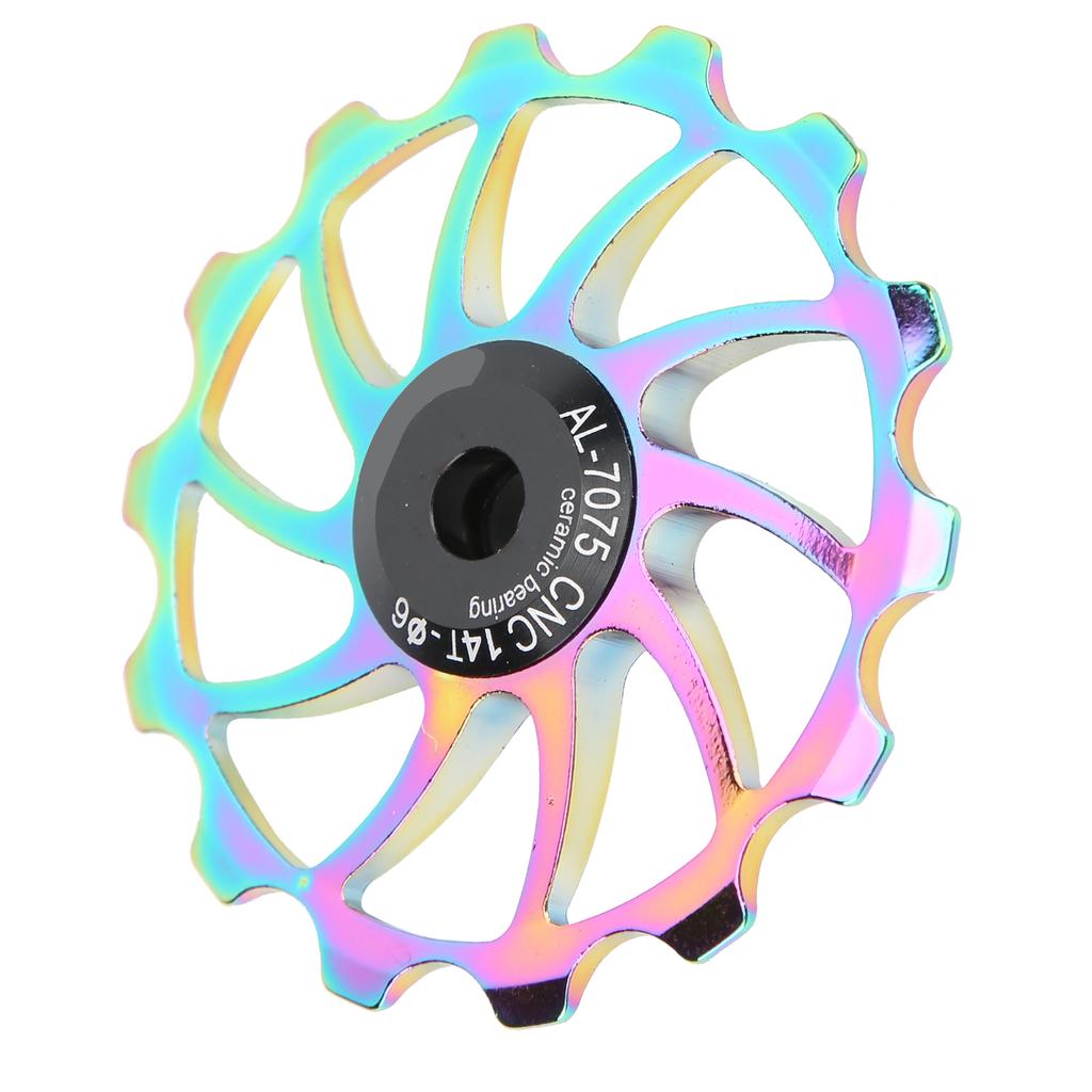 14T Bike Guide Roller Aluminum Alloy Bike Pulley Wheel Guide Roller for Mountain Folding Bike