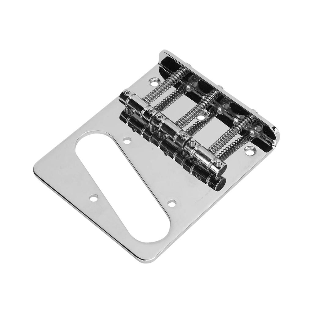 Fixed 3 Saddles Electric Guitar Bridge Metal String Tailpiece Replacement with Mounting Screws