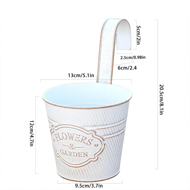 1 pot de fleurs de balcon à suspendre avec trou de drainage