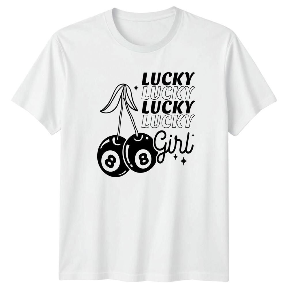 Lucky Lucky Lucky Lucky Girl Unisexs TShirt Retro Aesthetic Novelty S