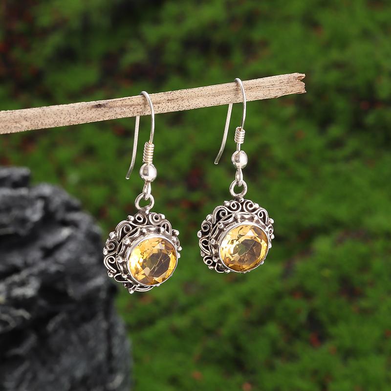 Retro Ethnic Style Red Zircon Earrings for Women, Elegant Earrings Accessories