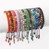 Natural Stone 6mm Beads Bracelet Adjustable Rope String Braided Bracelets For Women Men Amethysts Red Agates Lava Beaded Bangles