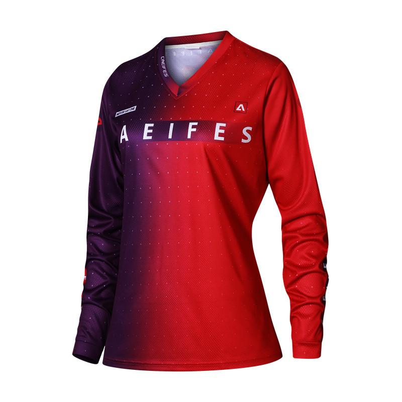 Cross-border Racing Suits, Motorcycle Suits, Downhill Suits, Tops, Casual Sports Retro Women's T-shirts, Running and Cycling, Sun Protection
