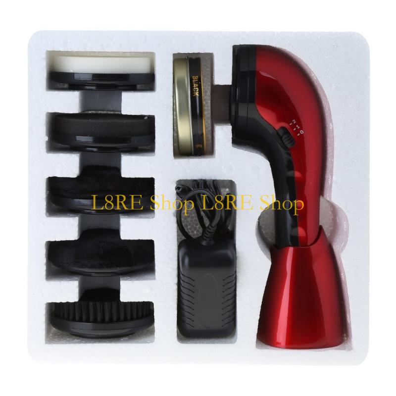 L8RE Portable Handheld Automatic Electric Shoe Brush Polisher 2 Ways Power Supp