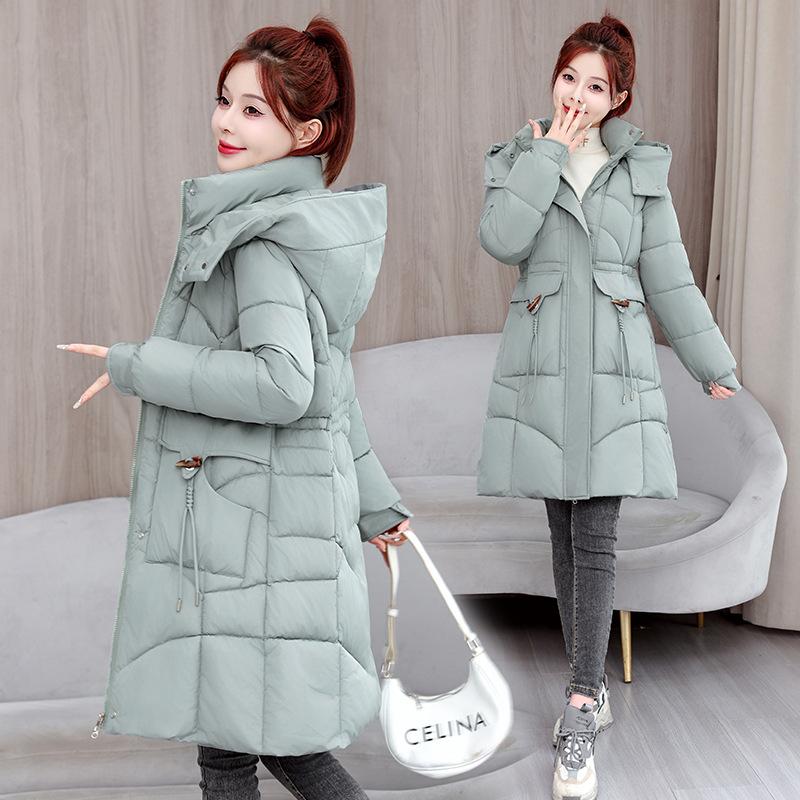 New Product, Winter, Korean Version, Women's, Medium Length, Down and Cotton Jacket, Slimming, Fashionable, Winter Cotton Jacket, Thick Coat