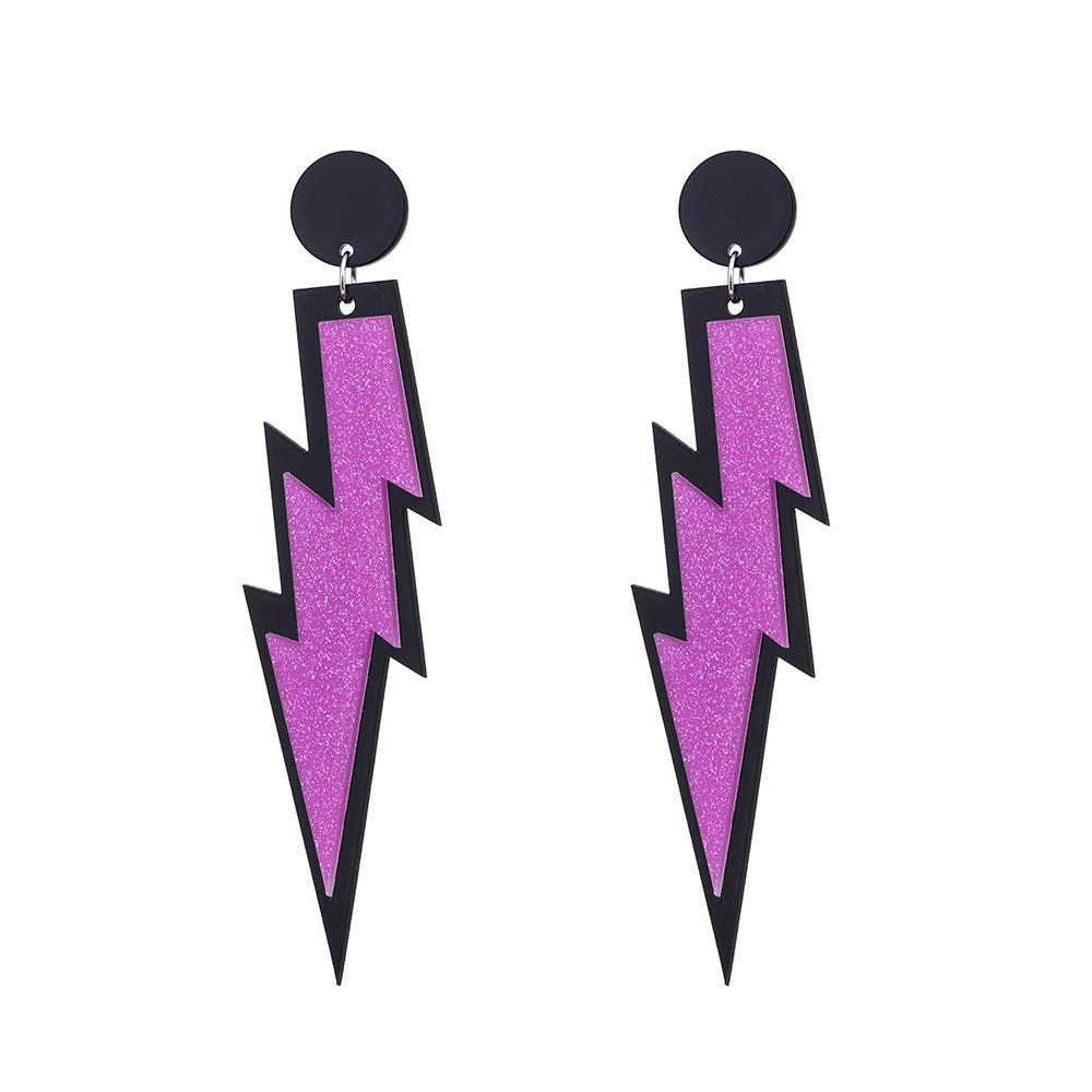 Lightning Earrings Women Colorful Alloy Jewelry Fashion Ornament Decoration