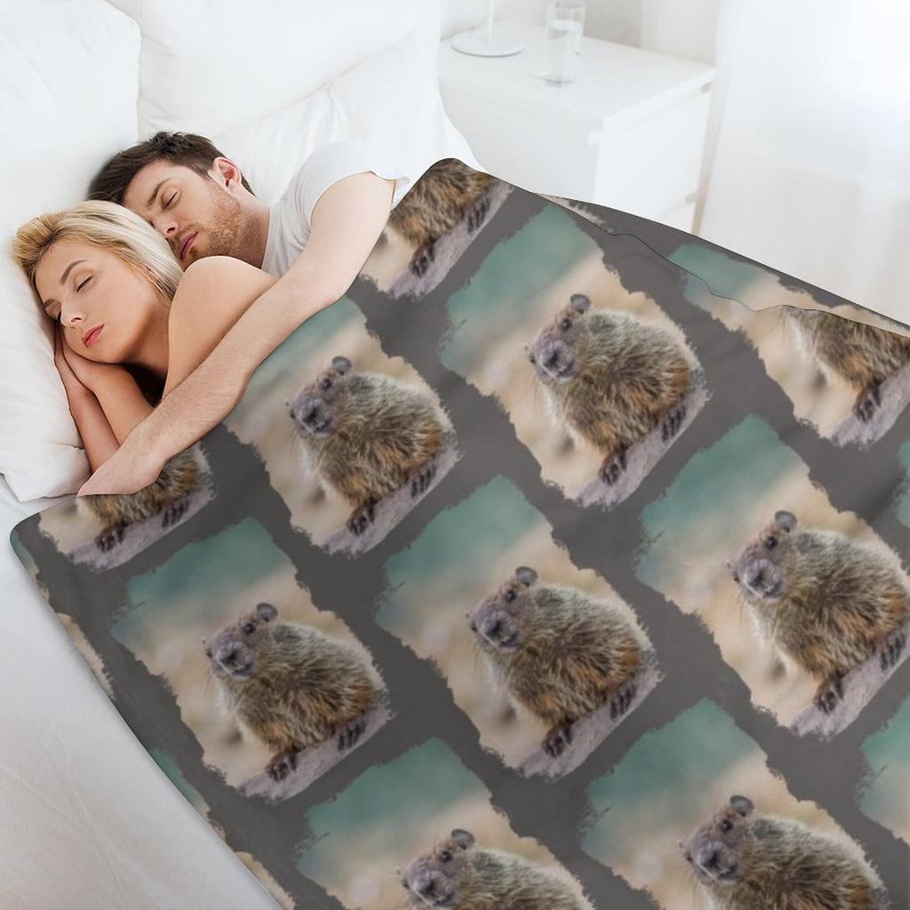 Groundhog with grunge effect - Grunge Groundhog for Groundhog Day Throw Blanket anime Moving halloween Soft Plush Plaid Blankets