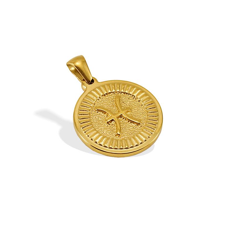 

Twelve constellation necklace pendant men s and women s fashion simple 18K constellation pendant