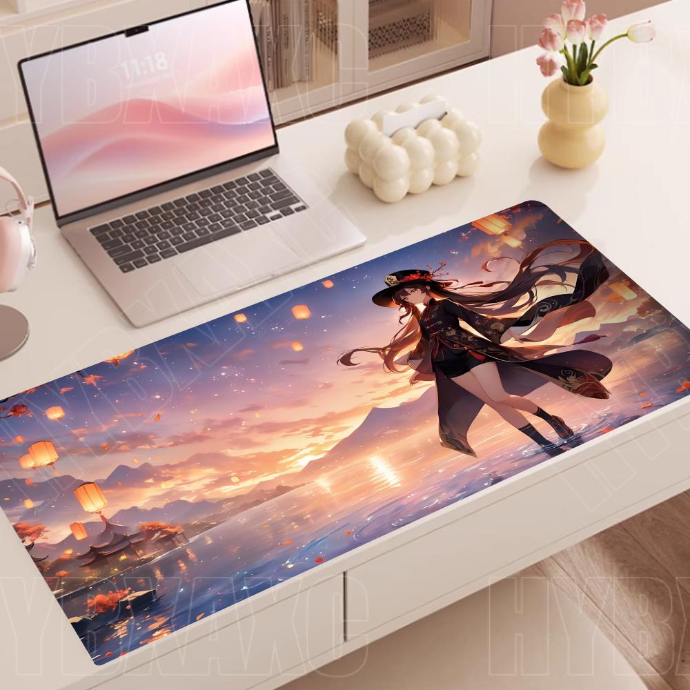 Anime Cute Hu Tao Mousepad NonSlip Rubber Gaming GGenshin Impact Mouse Pad Keyboard Mat Computer Pc Laptop Pad Xxl Desk Mat