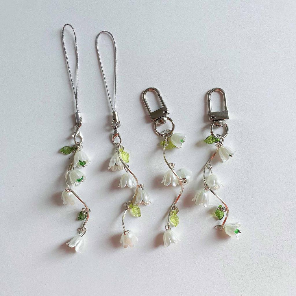 Elegant Vine Keychain Charm Stylish Phone Strap Handbag Accessory Sturdy Acrylic Alloy Assorted Colors for Daily Use