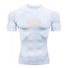 Men's Compression Fitness T-shirt, Quick Dry Stretchy Athletic Top with Unique Spiky Dark Style Print for Gym Workout Running Training Activewear