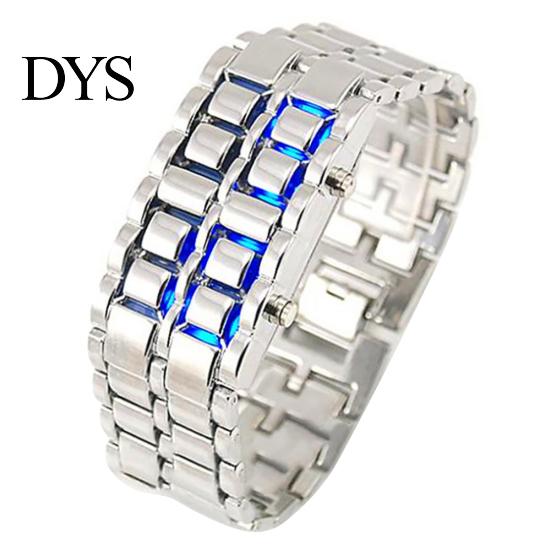 Fashion LED Digital Alloy Men Women Wrist Watch Bracelet Chain Valentines Gift