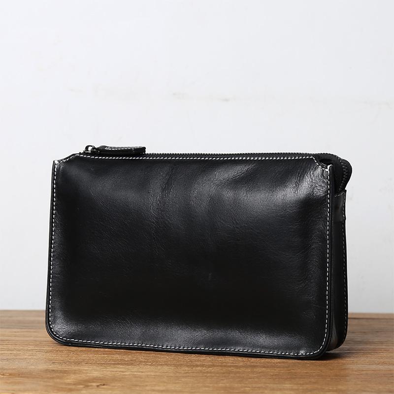 

NZPJ Genuine Leather Men s Clutch Bag Natural Cowhide Wallet Large Capacity Mobile Phone Bag Casual Businesse Envelope for чёрный