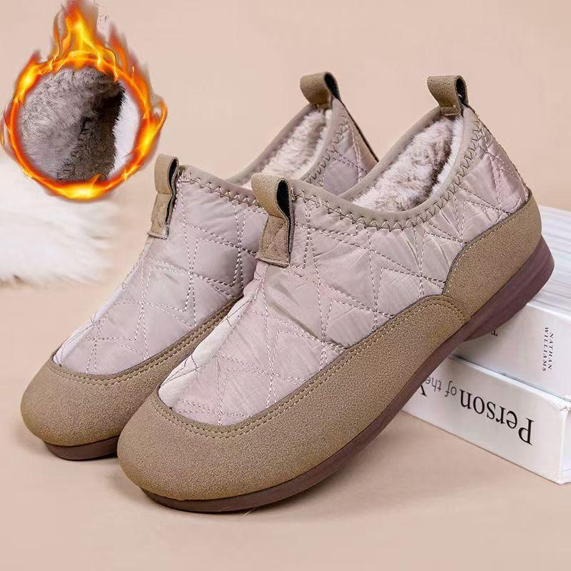 Winter neue Damen Baumwollschuhe Fleece weichsohlige Baumwollstiefel Fleece Ein-Pedal rutschfest verdickt warm Schneestiefel