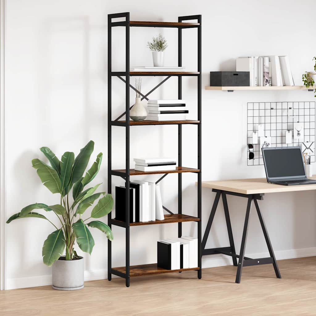 Bookshelf Smoked Oak 60 X 30 X 189.5 Cm Engineered Wood