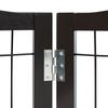 Free Standing Dog Gate 32x96.5 Inch Freestanding Pet Gate Foldable Brown