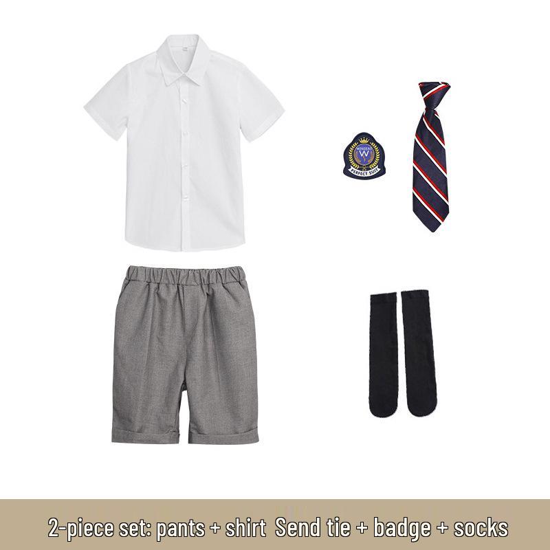 Britský styl základní školní uniforma set: Jarní/podzimní absolventský oděv pro mateřskou školu pro třídní vystoupení