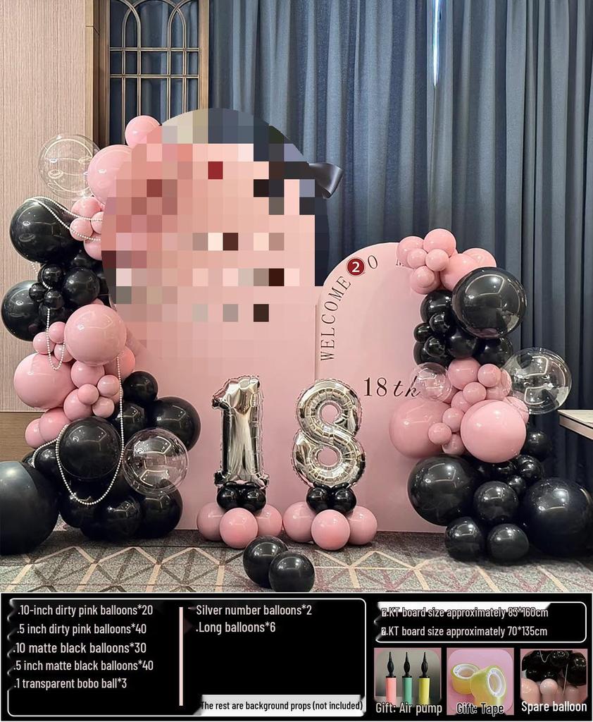 18th Birthday Party Decoration Set: Balloon Background Wall for Boys or Girls