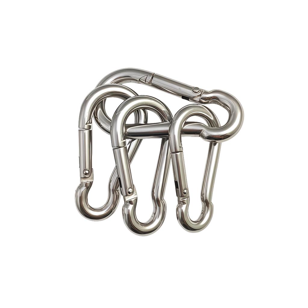 Industrial-Grade 316 Stainless Steel Spring Hook Carabiner for Outdoor Climbing