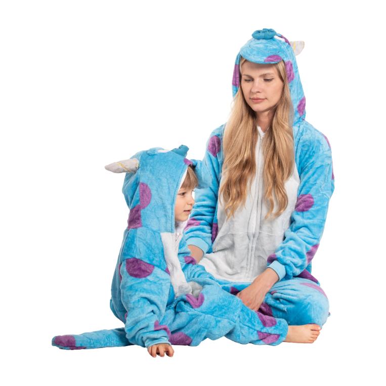 Piżama dla dzieci dziecięca kigurumi onesie strój sulivan niebieski 105-115
