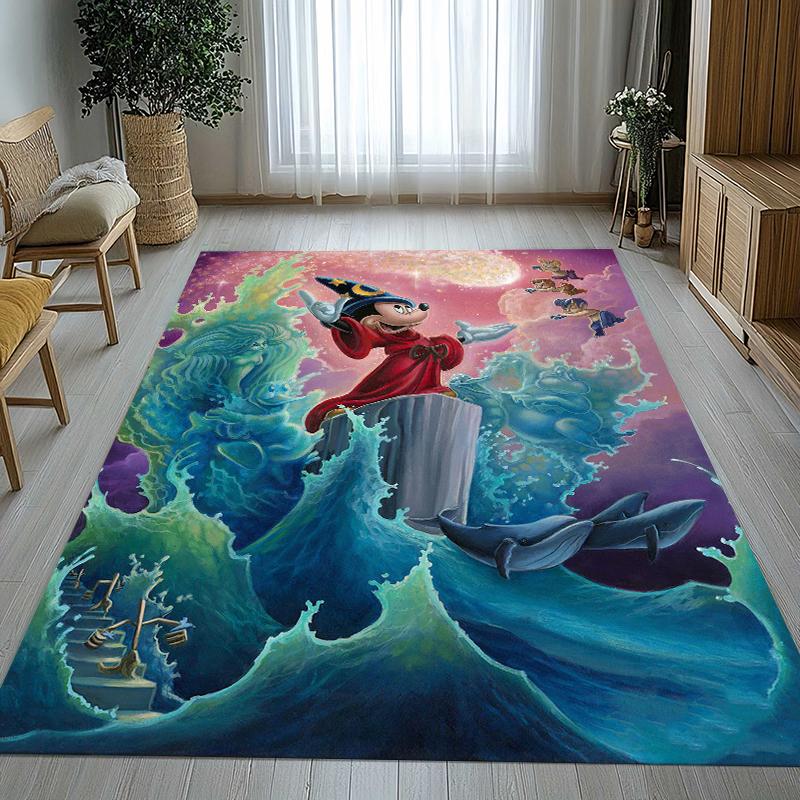 Cartoon Mickey Minnie Mouse Donald Duck Living Room Non-Slip Area Rug Soft Carpet for Bedroom Playroom Sofa,Home Decor Doormat