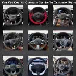 Genuine Leather Suede Car Steering Wheel Covers Braids for Mercedes-Benz a 45 C E S 43 63 CLA AMG CLS SLC GLA GLE GLS