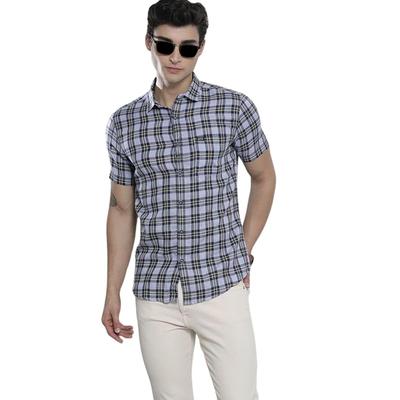 The Indian Garage Co Regular Fit Spread Collar Checkered Short Sleeves Shirt