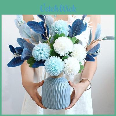 Artificial Hydrangea Flower With Vase Arrangement For Living Room Decor