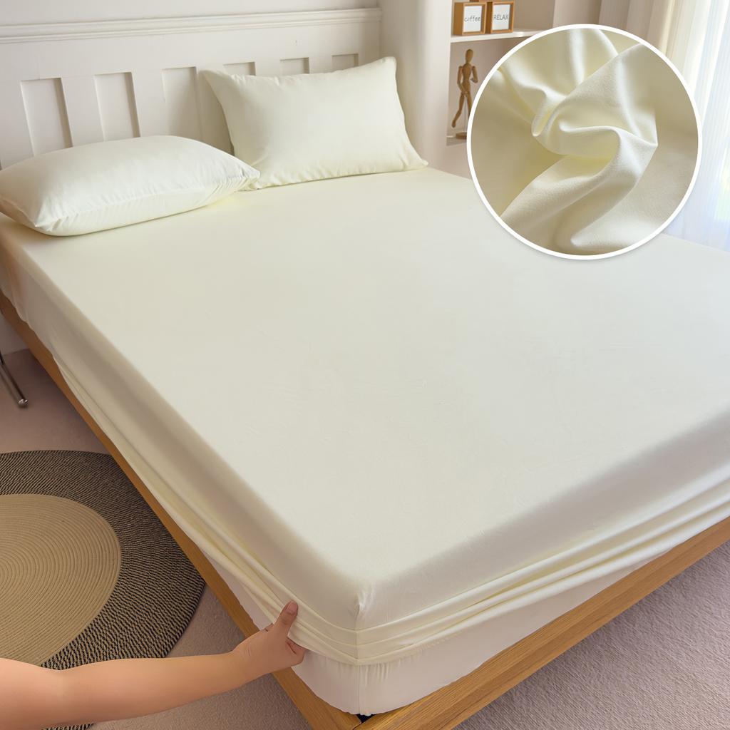 Hochwertiges Baumwoll-Spannbettlaken mit Gummibändern Matratzenbezug für Queen King Size Bett Kein Kissenbezug Enthalten 140/160/200cm
