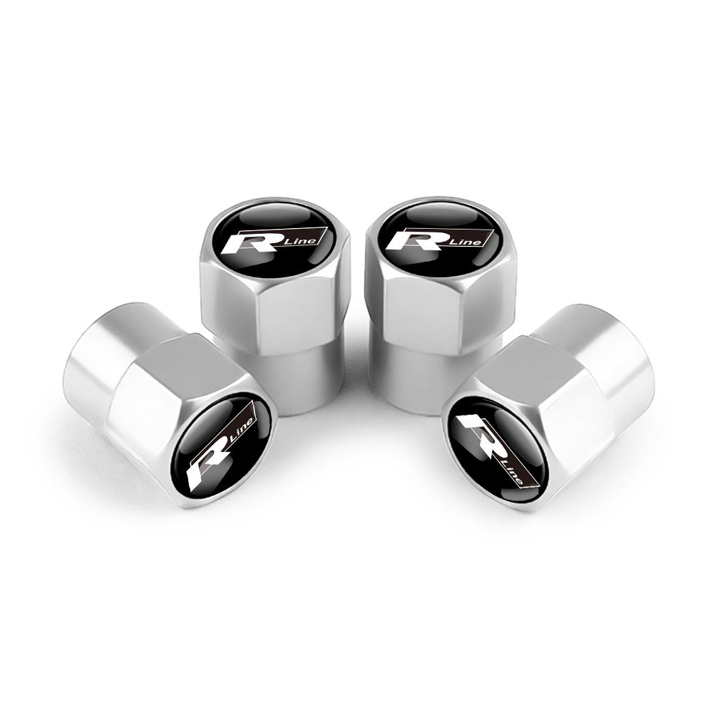 T264PCS Metal Car Wheel Tire Valve Caps Stem Cover Car Accessories For Volkswagen GTI Polo Golf Passat Scirocco Jetta Touareg RLINE