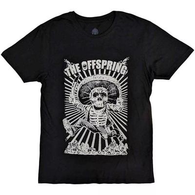 Das The Offspring 'Jumping Skeleton' Schwarzes T-Shirt - NEU