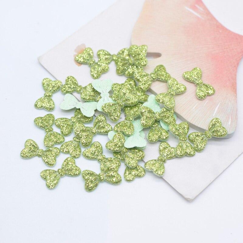 Wholesale 1000Pcs 15*9mm Glitter Leather Padded Bow Tie Appliques for DIY Crafts Hat Patches Headwear Hairpin Decor Accessories