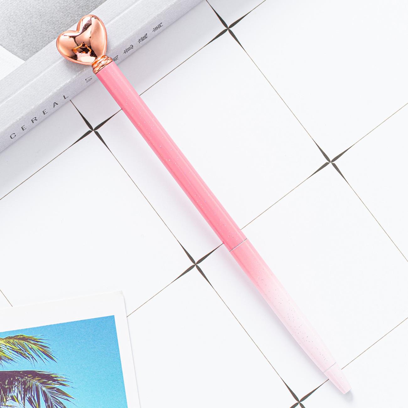 

1 шт. креативная многоцветная шариковая ручка деловая металлическая ручка в форме сердца офисные ручки школьные канцелярские принадлежности офисные принадлежности Ink Color:Black